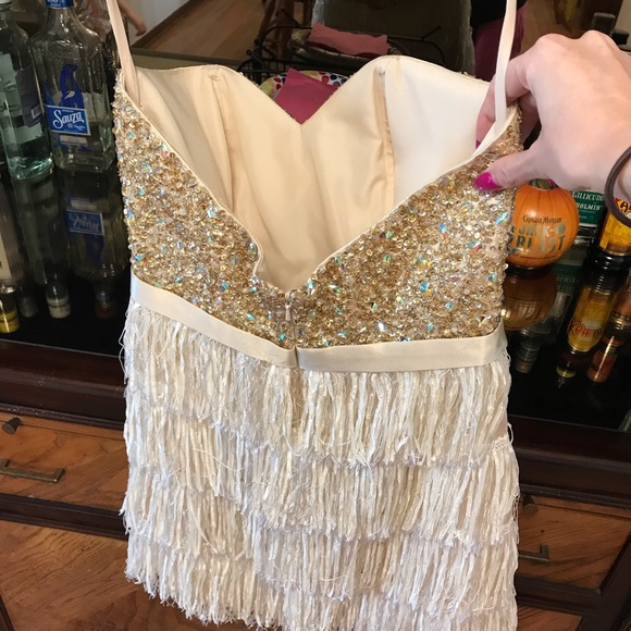 Beaded fringe prom/pageant dress - Picture 4 of 4